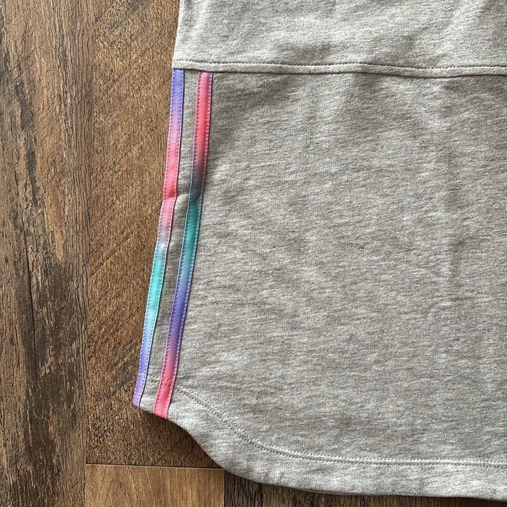 Adidas Gray rainbow logo Racerback Athletic Casual Cotton Dress New With Tags 14 - Picture 4 of 5